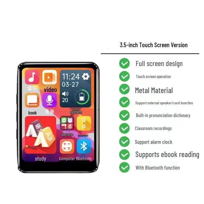High School Student MP4/MP5 Touchscreen: Read Novels, Listen to Music, Bluetooth-Enabled Walkman
