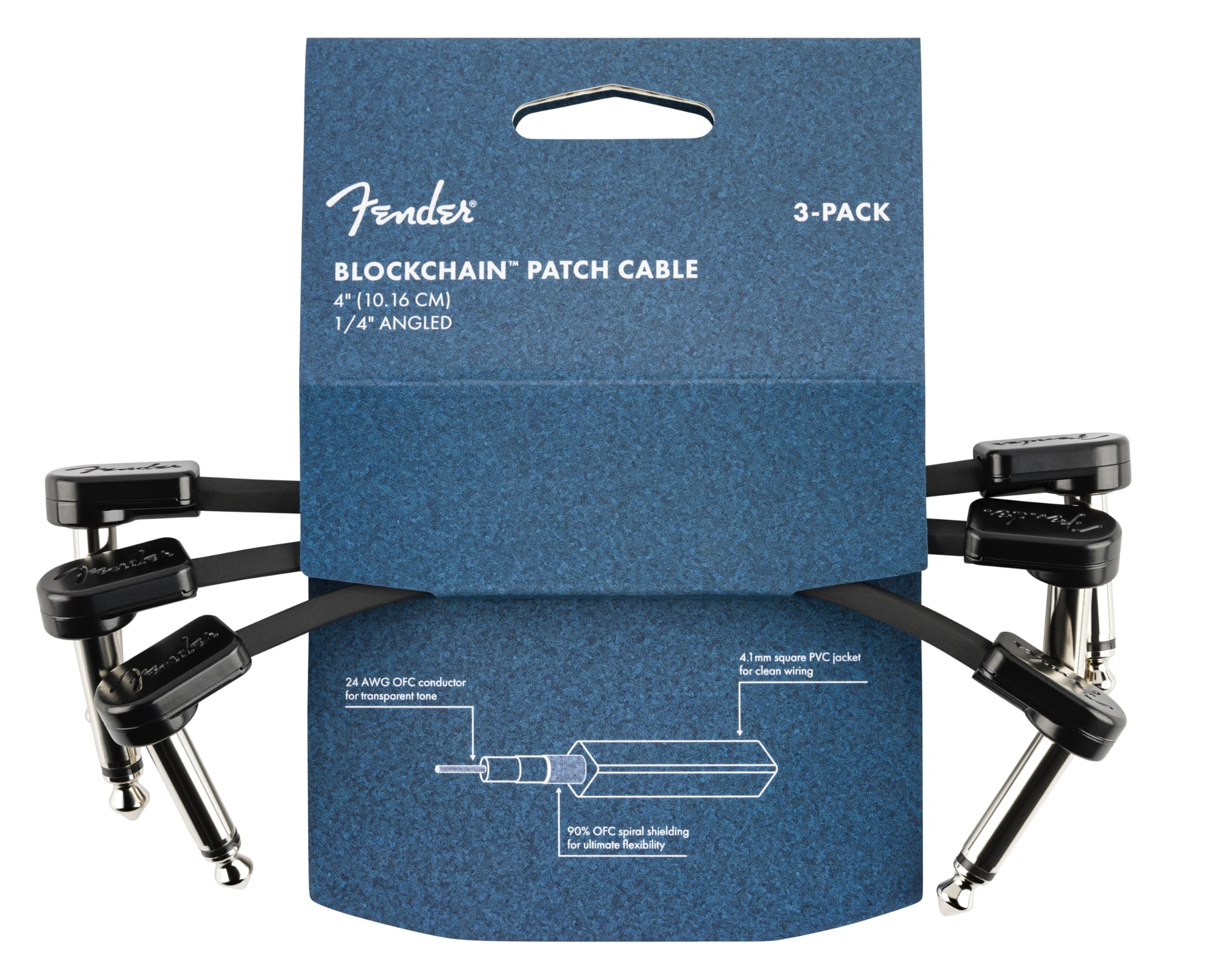 

Fender/Blockchain 4 Patch Cable 3-Pack Angle/Angle Fender [Set of 3 patch cables]