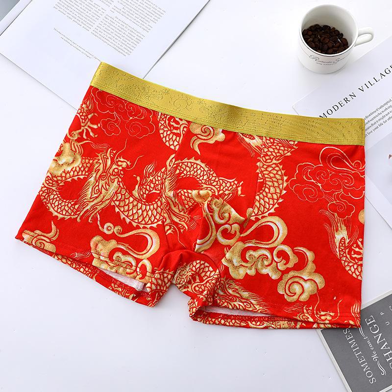 

Мужские боксеры с рисунком дракона - красные боксеры в стиле знака зодиака M