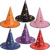 Wizard Costume Halloween Hat with Five-Pointed Stars for Kids and Adults