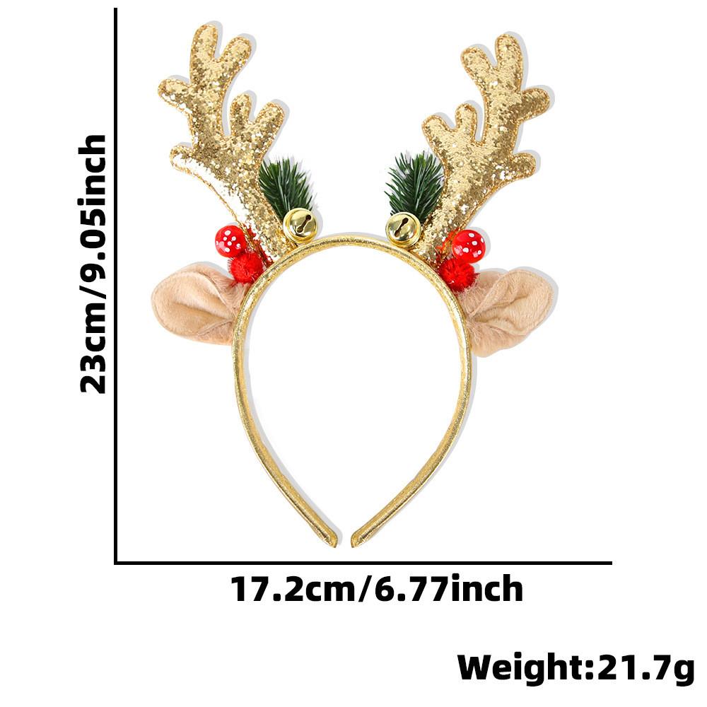 

Festive Christmas Headband With Colorful Cartoon Antlers And Jingle Bells For Holiday Celebrations Gold Antler Headband