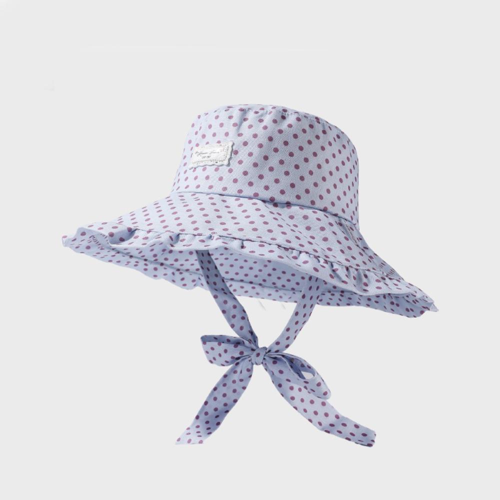 Polka Dot Women Fisherman Hat Ribbon Bucket Hat Casual Sunshade Hat  Summer