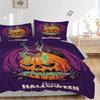 3pcs Spooky Halloween Pumpkin Bedding Set - 1 Soft Quilt Cover + 2 Pillowcases, Machine Washable - Suitable for All Seasons, Perfect Gift Fo