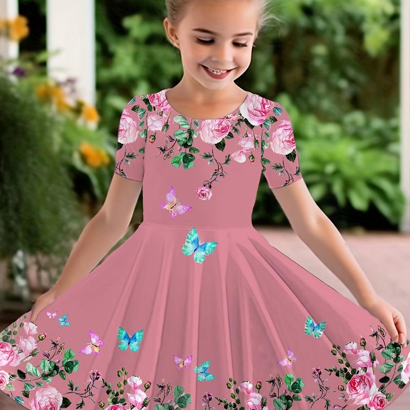 Summer Casual Dress for Girls Featuring Cute Unicorn Graphics in 3D, Perfect for Holidays And Stylish Occasions.