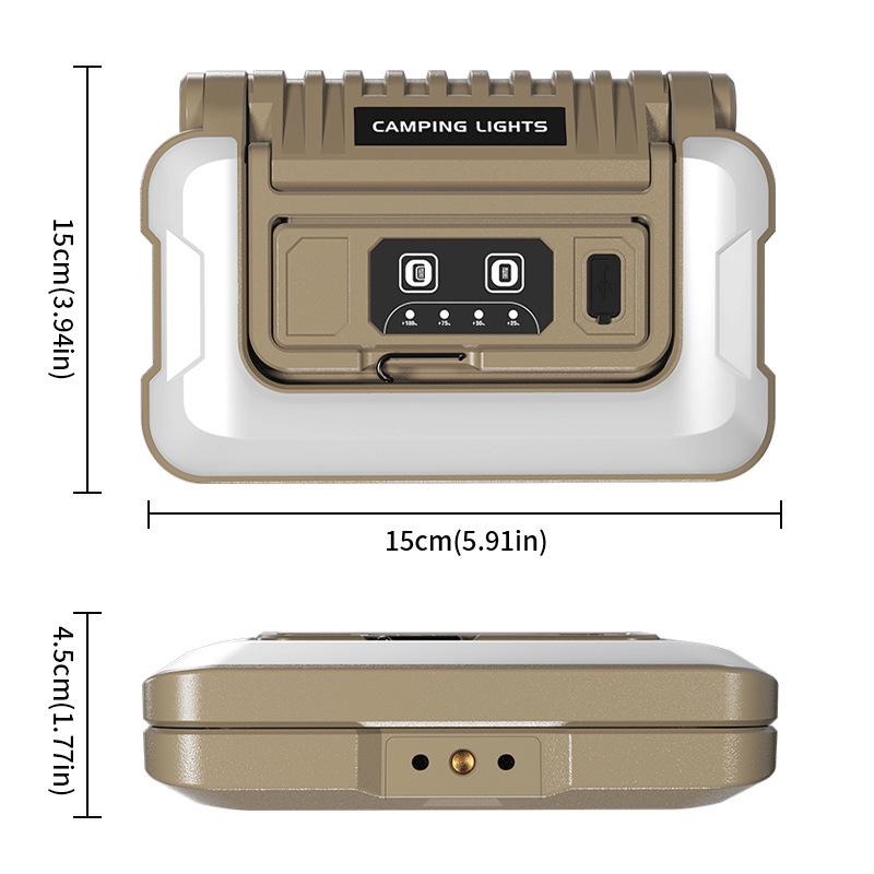 Foldable Multi-Source LED Camping Lantern with USB Charging