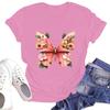 Women's Casual Round Neck Short Sleeve Pullover Printed T-Shirt Top
