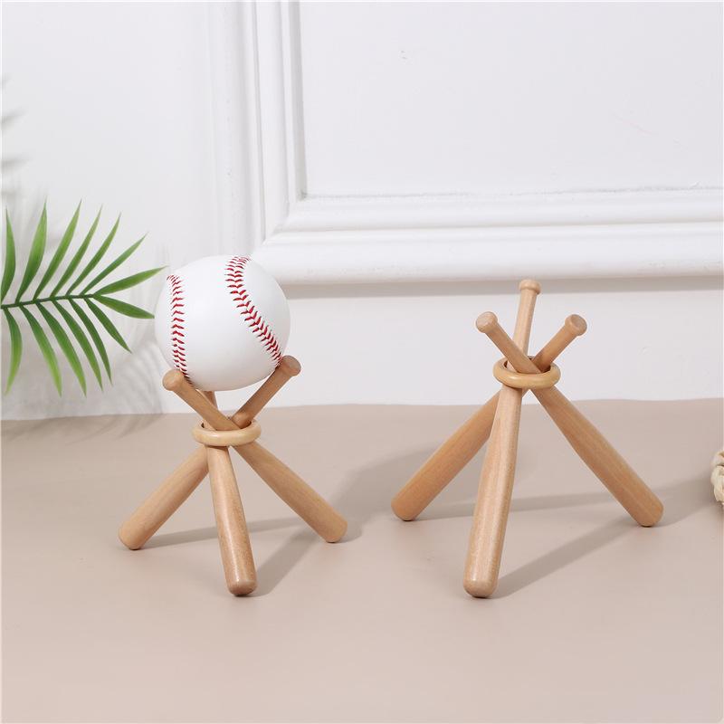Wooden Baseball Holder Mini Baseball Bat Display Stand Golf Tennis Ball Support Bracket Softball Baseball Accessories