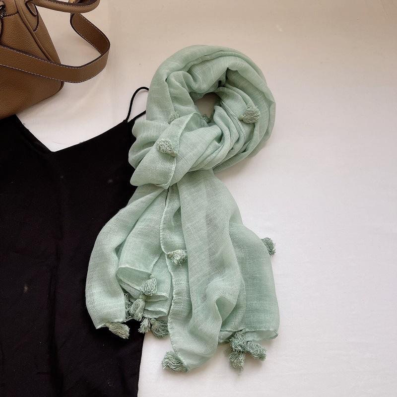 Cotton and Linen Scarf, Solid Color Beard Antique Shawl, Scarf, Desert Dubai Abu Dhabi Headscarf