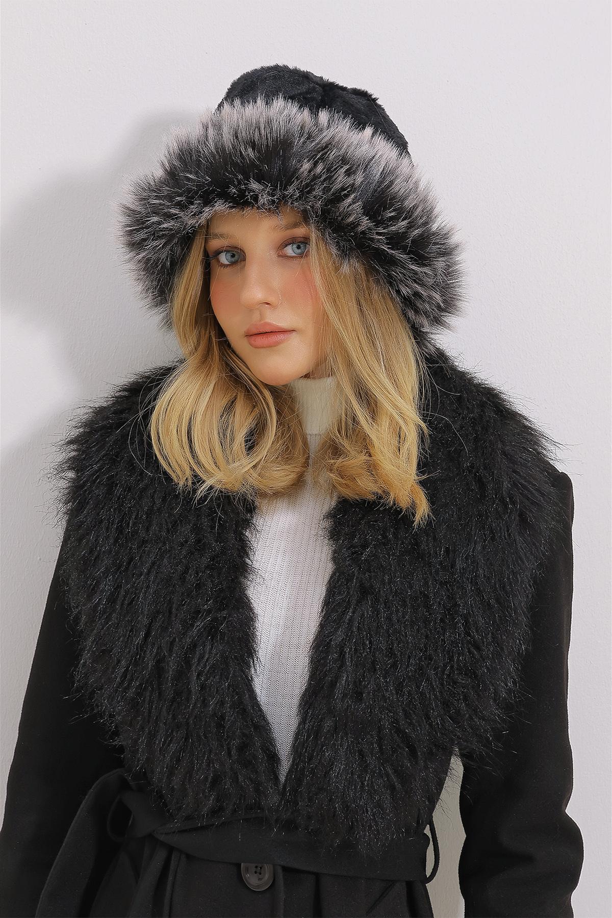 

Женская шапка нового сезона, модная черная шапка из искусственного меха