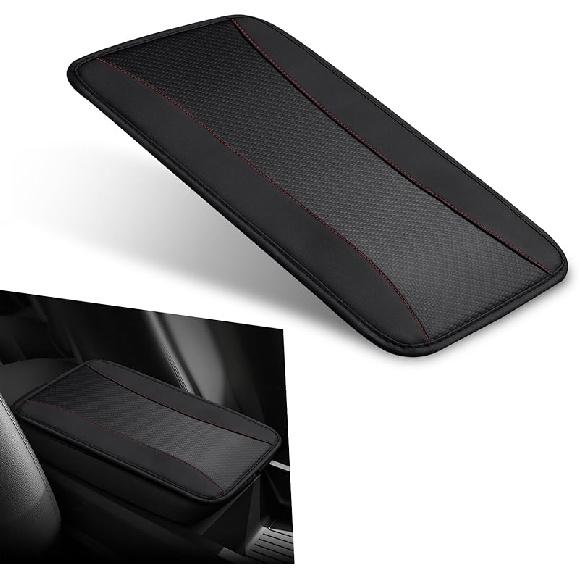 Car Center Console Cover, PU Leather Armrest Cover Pad, Waterproof Comfortable Arm Rest Box Covers Protector, Universal Car Center Console Cushion, чёрный