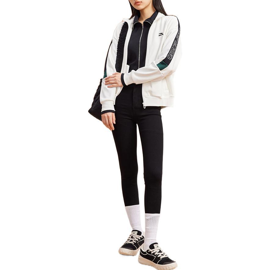 Anta FW22 Kardigan Casualowa Modna Kurtka Stójka Luźna Marynarka Sportowa Kurtka Damska Biała 162238725R-1