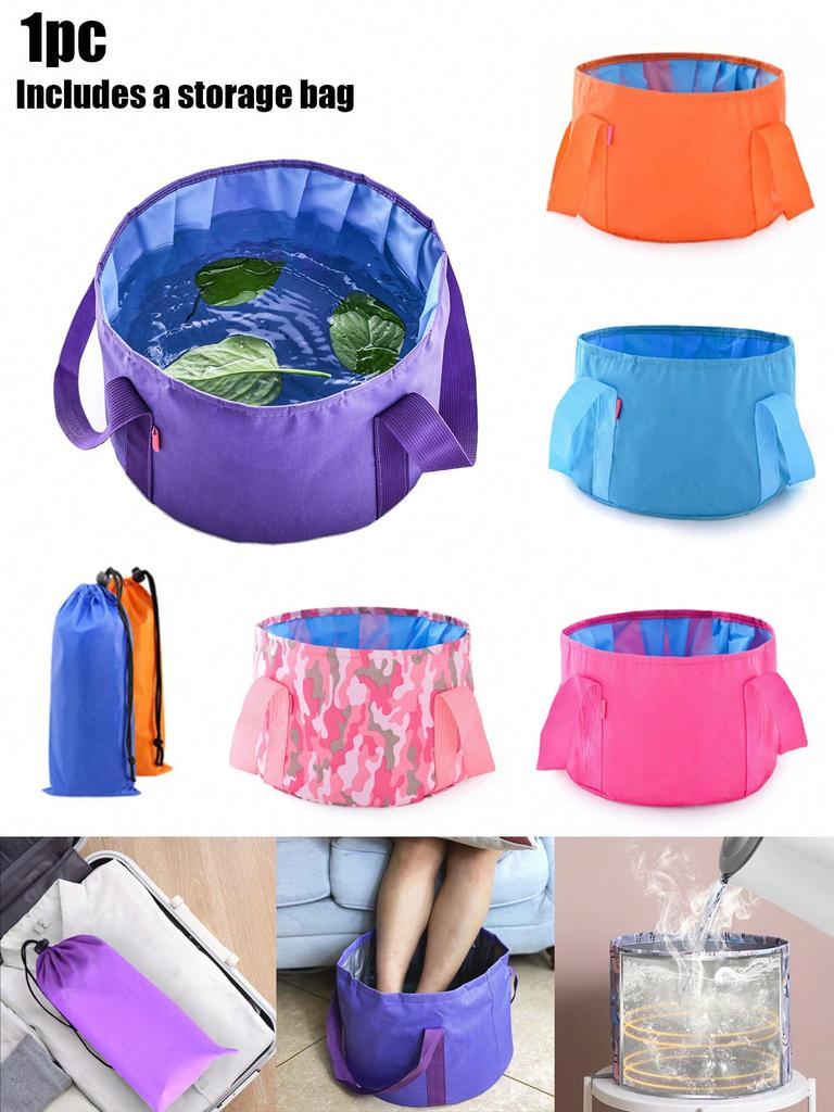 1pc Foldable Insulated Portable Foot Soaking Basin - Multi functional foldable water basin, outdoor travel laundry bucket