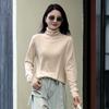 Worsted Fine Branch 0 Pure Wool Pile Collar Rolled Edge Knitted Bottoming Shirt Women's Pullover Sweater Thin Inner Sweater