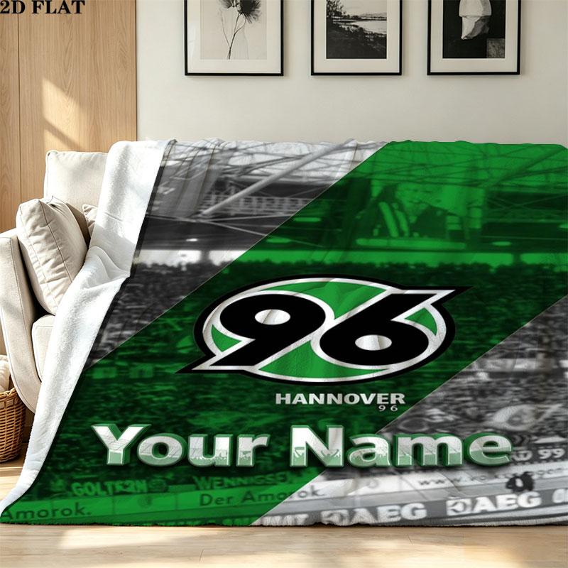 1PC Hannover 96 Custom Name Patterned Flannel Blanket Suitable For All Seasons for Home Decor Warmth and Comfort Gifts Holiday Present