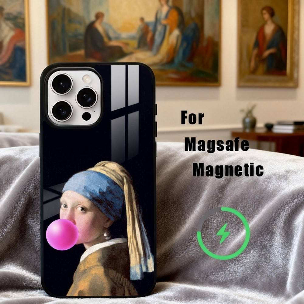 P-Painting A-Art V-Vermeer G-Girl Phone Case For iPhone17,16,15,14,13,12,11 Plus,Pro Max Magnetic For Magsafe Wireless Charging