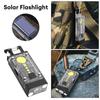 Solarladung LED COB Schlüsselanhängerlicht Typ-C USB Wiederaufladbare Tragbare Taschenlampe Eingebauter Akku Wasserdicht für Stromausfall Notfall