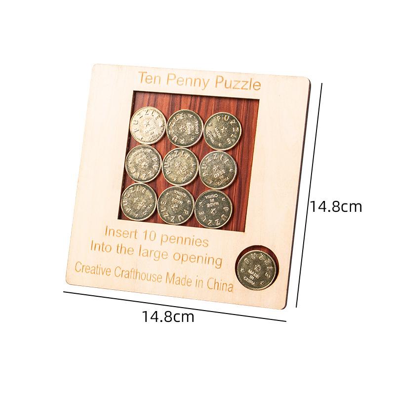Penny Coin Puzzle Challenging Brain Teaser Puzzles Adults Kids Logic And Strategy Games IQ Test Toys Unique Educational Gifts