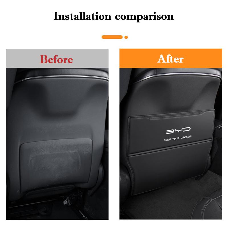 For BYD KING Destroyer 05 -2025 Car Seat Back Anti Kick Pad Rear Armrest Box Leather Protector Pad Interior Decorative Mat
