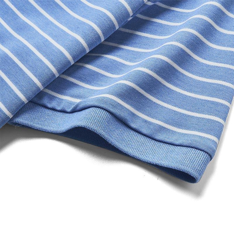 Septwolves Men's Striped Business Casual Polo T-Shirt