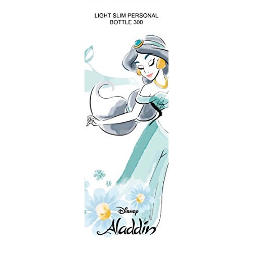 Pearl Metal Disney Water Bottle, 300ml, Direct Drinking, Lightweight, Slim Personal Bottle with Ice Stopper, Vacuum Insulated, Aladdin/Floral Design