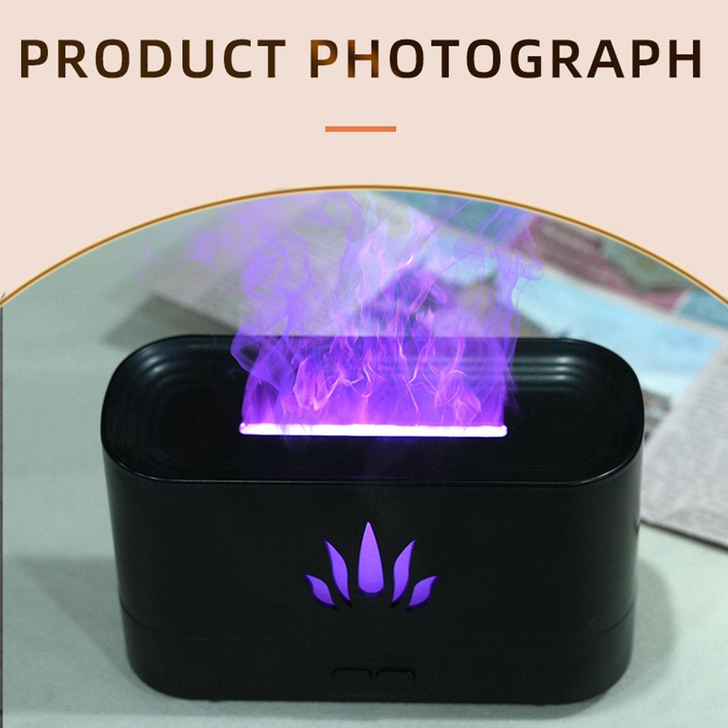 Flame Aroma Diffuser with Light Auto Shut Off for Yoga Tabletop Indoor White