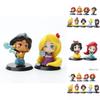 Cute Fairy Tale Princess Car Decoration Figurine Adorable Q Version Mulan Snow White Little Mermaid Elsa Collectible Toy 6cm Pvc