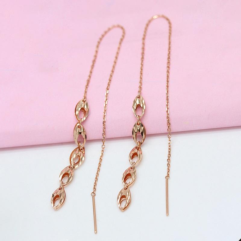 

Exquisite 585 Purple Gold Russian Shiny Earphones Women S Plated Rose Color Gold Exquisite Versatile Long Earrings Trend