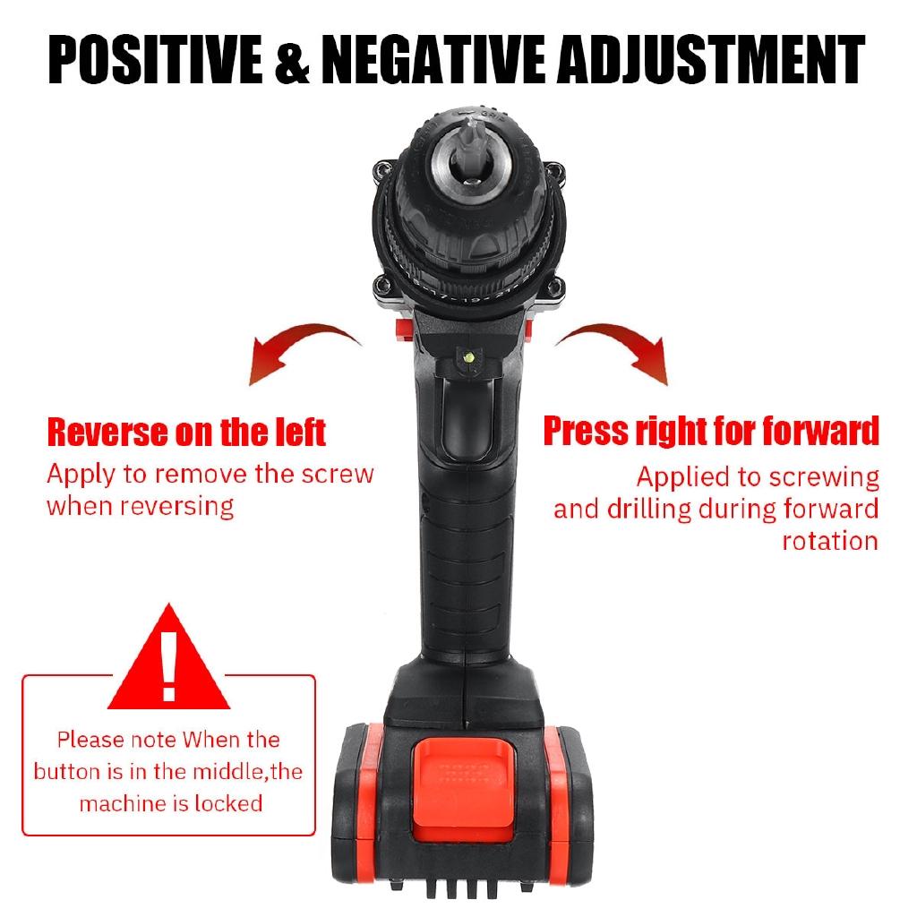 25+1 Torque 2200mAh Electric Cordless Drill With 1 or 2Battery Power Adapter 36V New