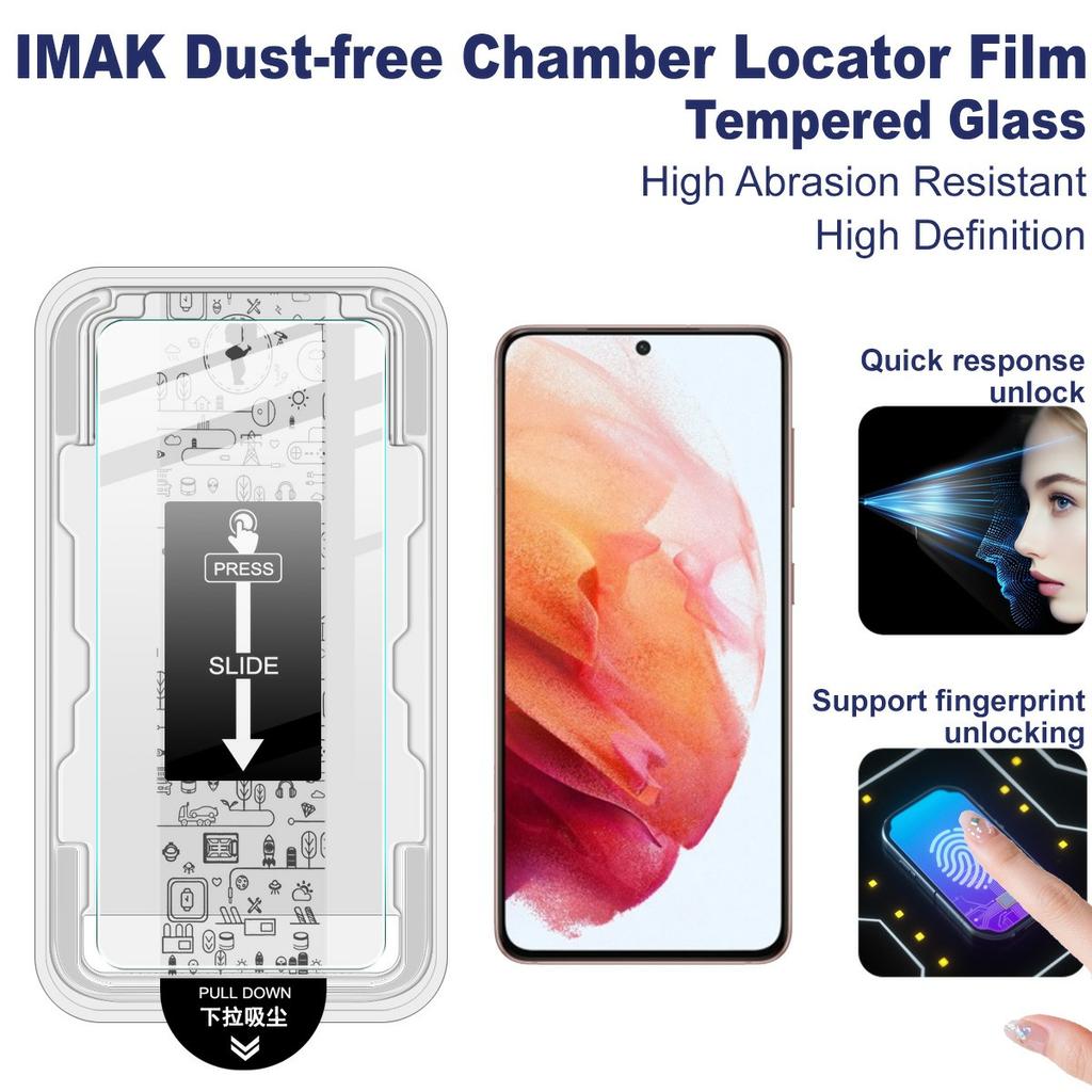 IMAK H Series For Samsung Galaxy S21 5G/4G Tempered Glass Screen Protector Dust-free Installation Film (Fingerprint Unlock)