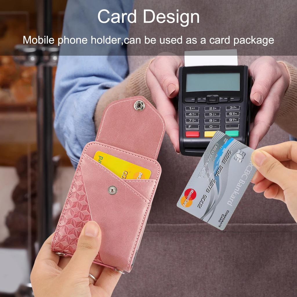 Lanyard Cards Slot Wallet Leather Case for Samsung Galaxy Z Flip 6 5 4 3 Flip3 5G Anti-Scratch Flip4 Shockproof Crossbody Cover