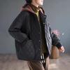 2025 Winter Korean Style Retro Thick Warm Hooded Cotton Coat for Women