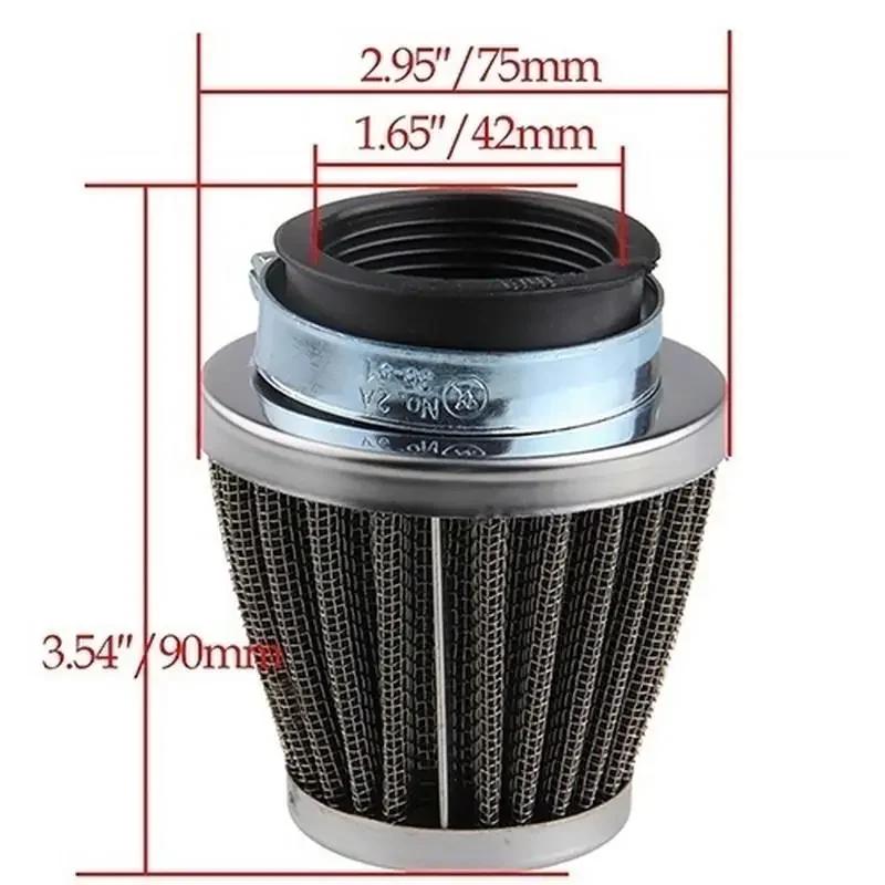 Chic Practical And Safe Motorcycle Accessories Oval Metallic Clamp-on Refit Intake Funnel Air Filter.
