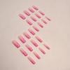 Pink French zebra pattern nail medium and long water pipe nail European and American sweet ins wind fake nail wearing nail