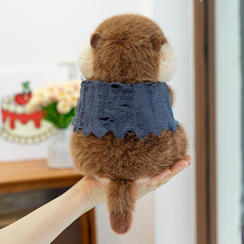 Super cute vest groundhog plush toy scratching doll doll children soothing doll home ornament