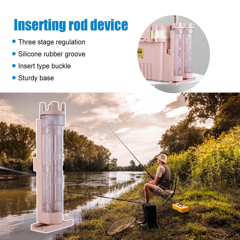 Plastic Fishing Box Barrel Holder Detachable Fishing Pole Tube Stand Adjustable Portable Durable Snap Design for Angler Supplies