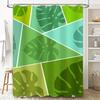 Green Leaf Pattern Shower Curtain Modern Bathroom Decor Waterproof Fabric 3D Printing Customizable Size Shower Curtains For Bath