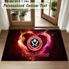 Crystal Velvet Square Rug Custom NameSheffield United FC Pattern Non Slip Home Floor Decor Rug