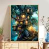 5d DIY Diamond Painting Cross Stitch Tree House Scenery Diamond Embroidery Mosaic Full Round Drill Home Decor