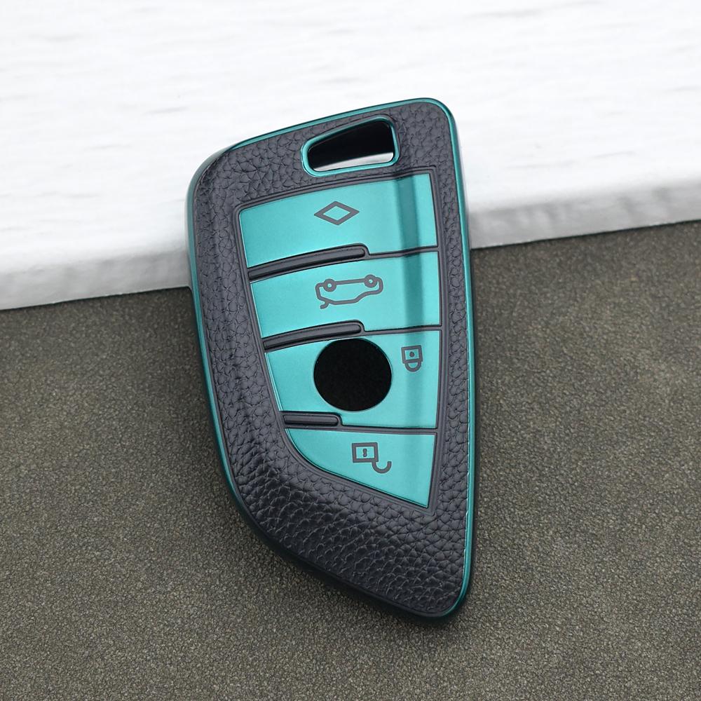 Premium Tpu Leather Key Fob Cover For Bmw 3 Series 5 Series X5 X3 X1 X6 X7 1 6 7 Series G20 G30 G01 F48 F15 F16 G02 G11 Keychain