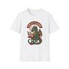 Unisex Softstyle T-Shirt Friendly Dragon Drinking Coffee At Cafe Table