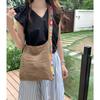 Retro Flower Women's Knitted Crossbody Bag Vintage Plaid Ladies Vacati Knit Handbags Large Capacity Female Tote Shoulder Bags