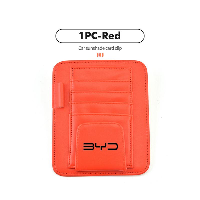 

Для автомобиля BYD Зажим для хранения на козырьке Многокарманный зажим для карт и билетов Органайзер Аксессуары для интерьера Song Tang Dmi Qing Yuan Plus Atto