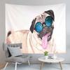 Cute Pug Dog Tapestry Animals Illustration Tapestry Dazed Puppy Tapestry Wall Hanging Tapestries Art Living Room Bedroom Dorm