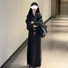 Korean Style Gray Knit Sweater & Skirt Set for Autumn/Winter 2025 - Women's Deep Winter Outfit