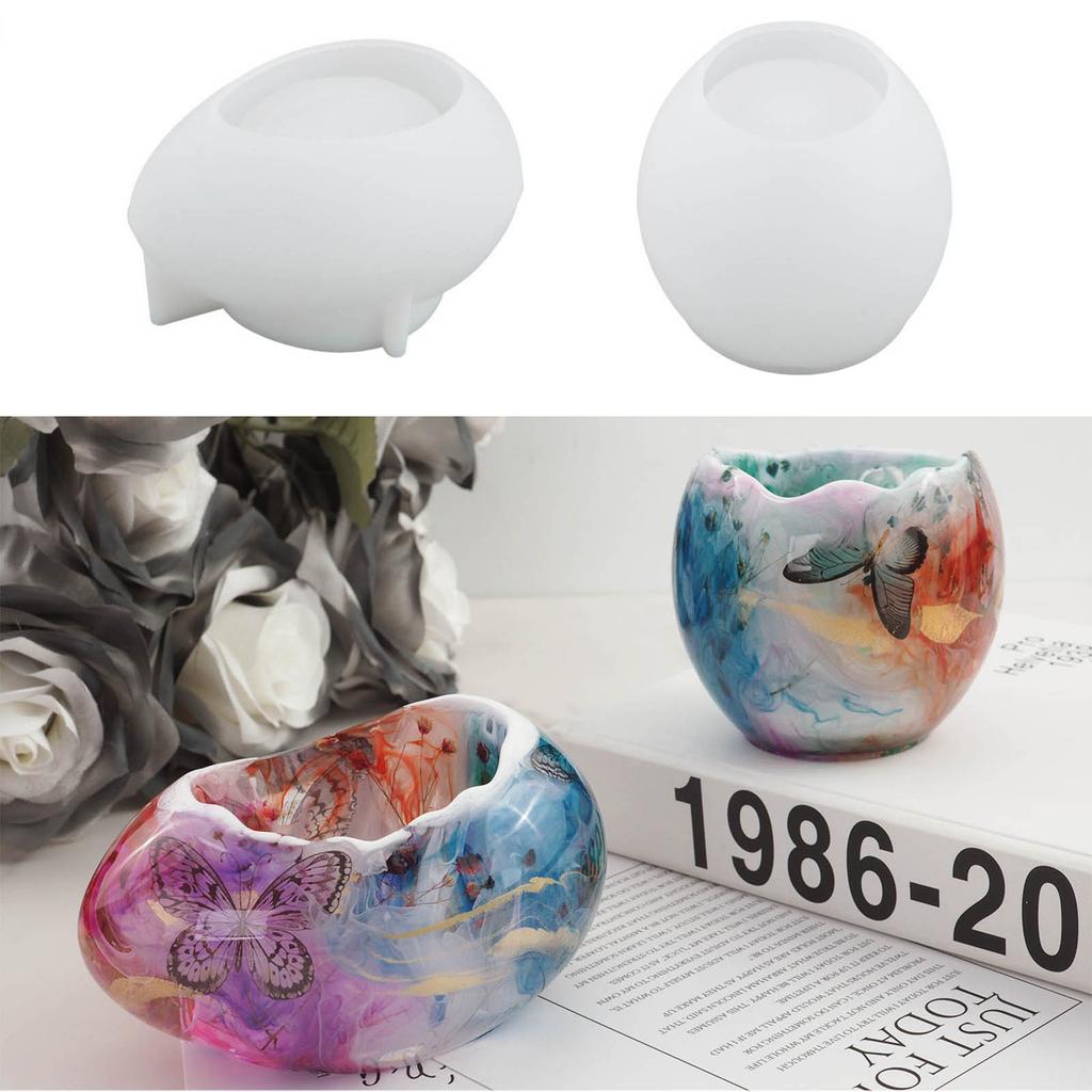 Silicone Candle Holder Moulds Egg Shaped Silicone Clay Mould Crafts Moulds Silicone Material for DIY Hand-Making Lover