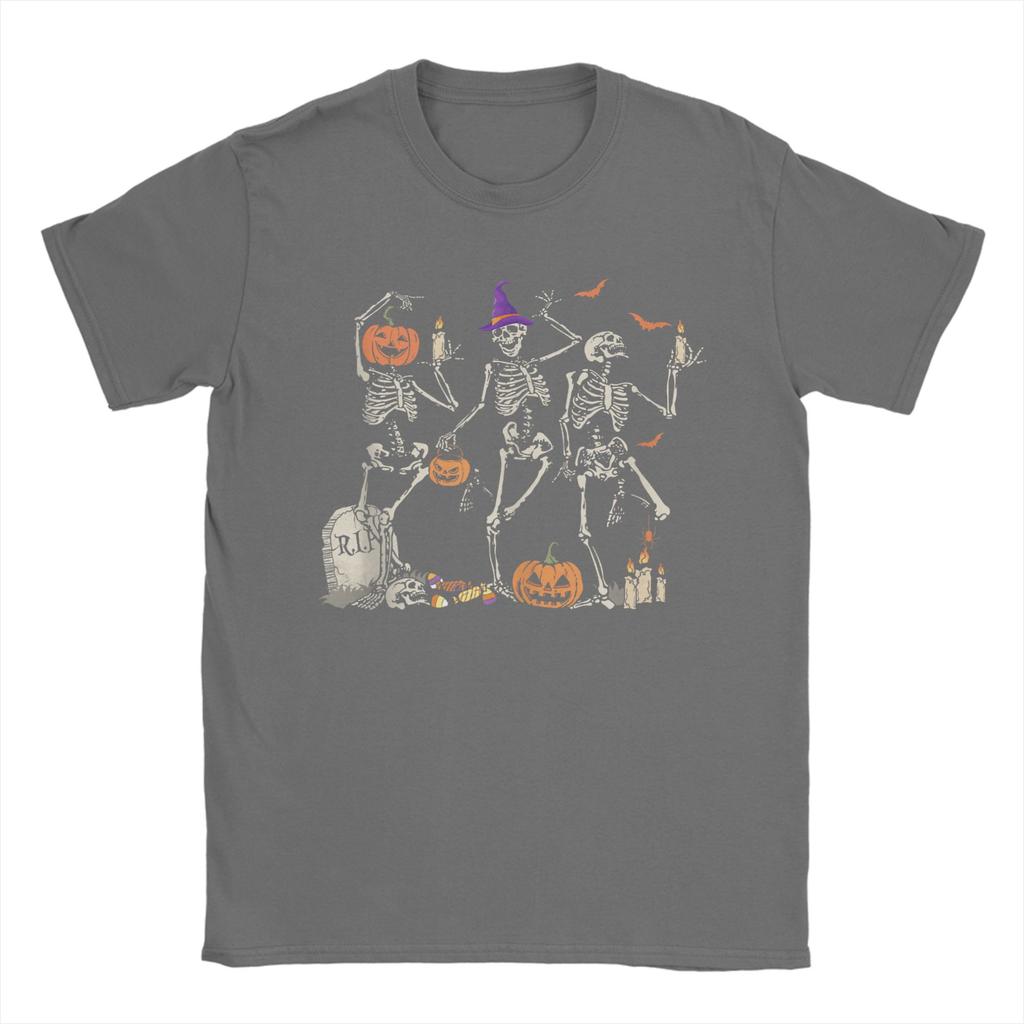 Tančící kostra Šťastný Halloween Lebka Pánské bavlněné tričko Novinka Tričko O-výstřih Krátký rukáv Letní topy