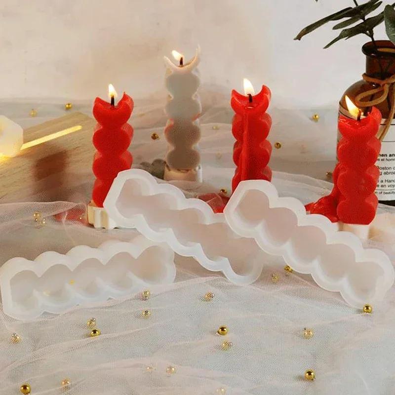 5 Cavity Love Heart Candle Mold DIY Aromatherapy Plaster Silicone Mold Home Decor Ornament Handmade Candle Making Resin Molds