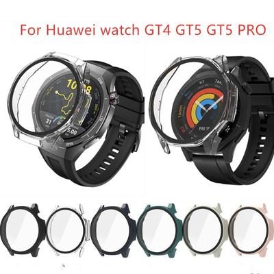 Hard Edge Shell For Huawei Watch GT5 Pro 42mm 46mm Protective Cover Tempered Film Protector Case For Huawei Watch GT4 5 Accessories
