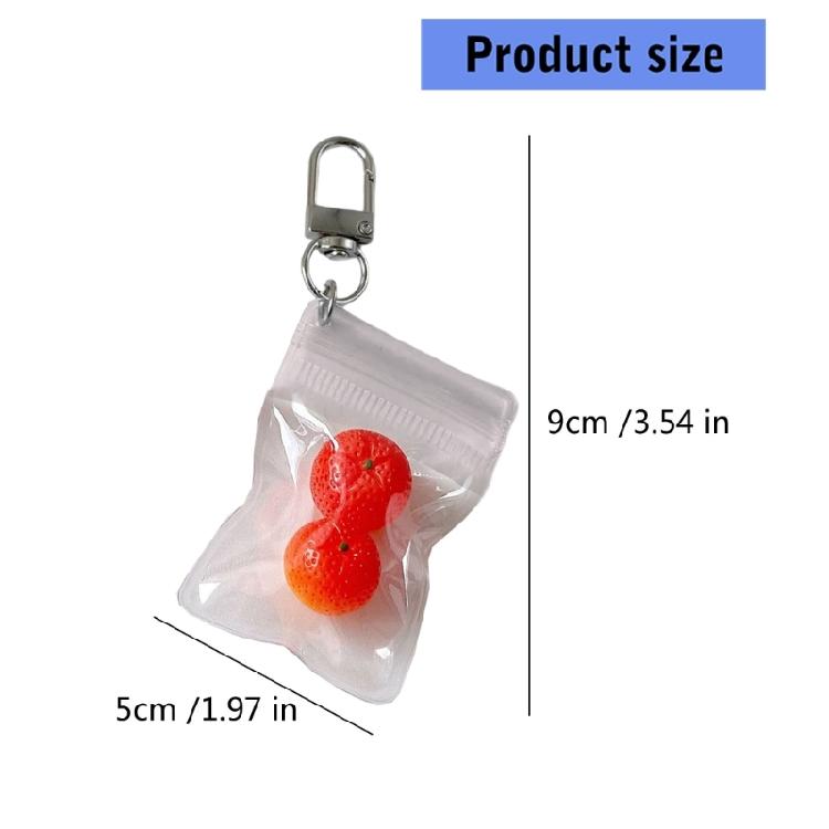 Adorable Citrus Fruit Key Ring Orange Keychain Alloy Materials Lovely Jewelry Perfect For Keys Or Phone Accessories