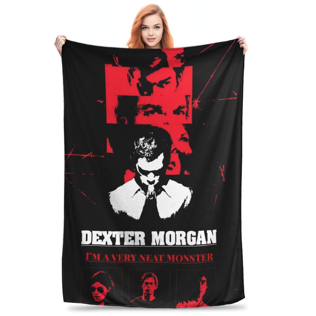 Coperta in Flanella Dexter Morgan Film Coperte Calde in Peluche Biancheria da Letto Morbida per Letto Soggiorno Casa Viaggio Divano